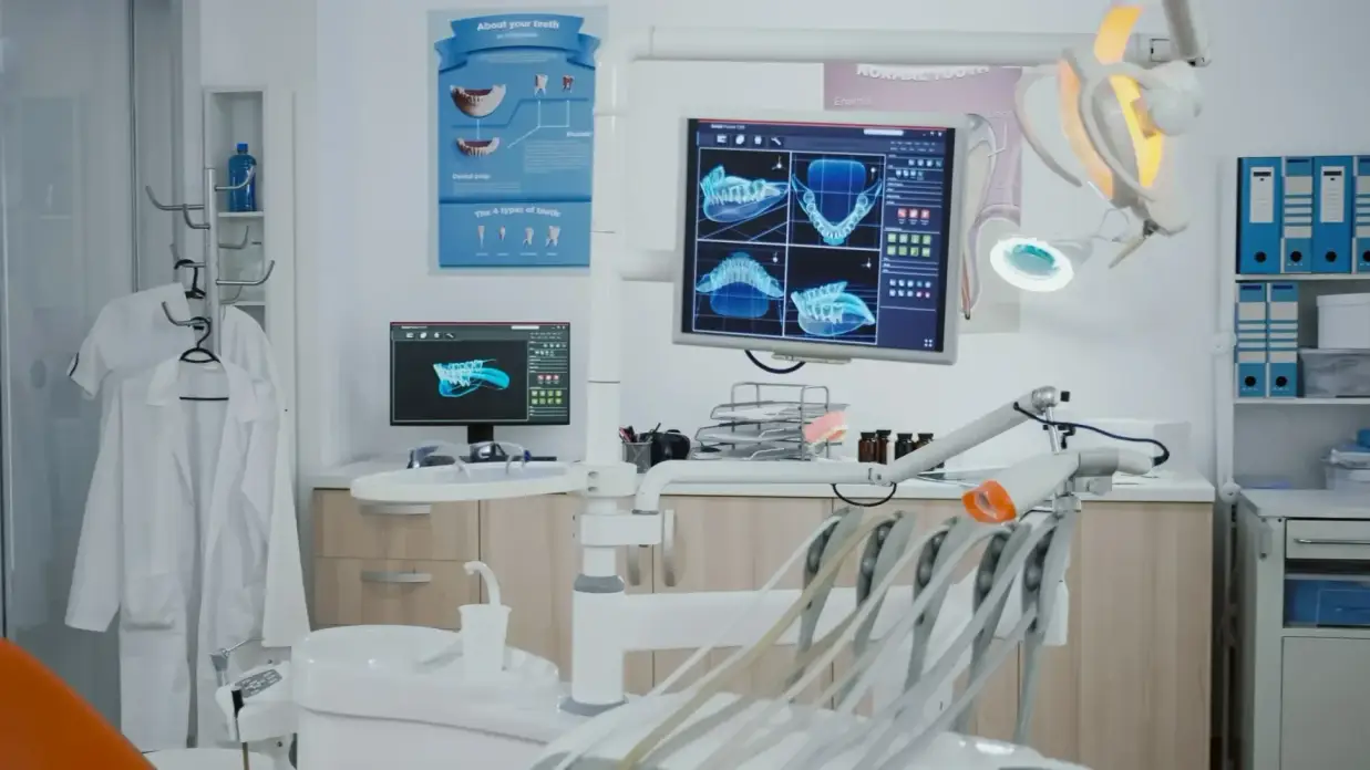 Exterior view of a high-tech medical facility